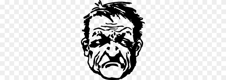 Angry Man Stencil, Art, Head, Person Free Png
