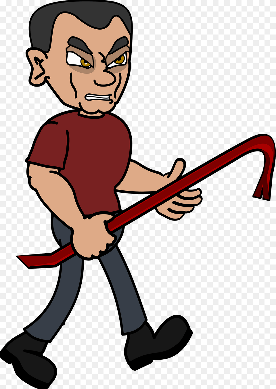 Angry Man Carrying A Crowbar Clipart, Baby, Person, Face, Head Free Png Download