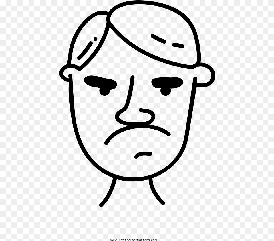 Angry Man Coloring, Gray Free Png Download