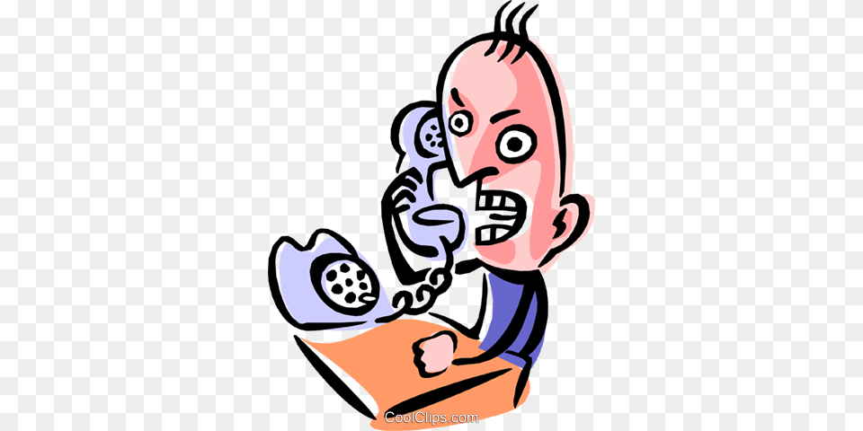 Angry Man On Phone Royalty Vector Clip Art Illustration Zloj Chelovek, Electronics, Baby, Person, Face Png