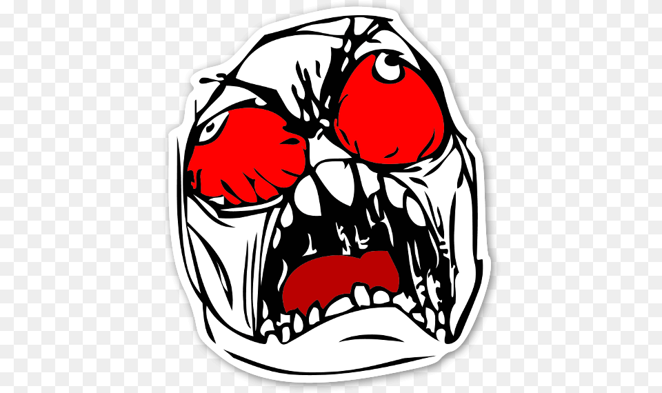 Angry Meme Face Transparent Rage Face Meme, Sticker, Head, Person, Art Png Image