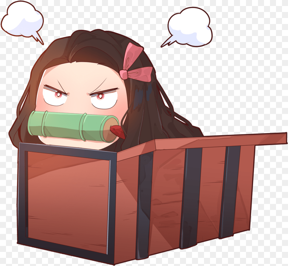 Angry Nezuko Demon Slayer Nezuko Gif Background, Person, Reading, Adult, Female Free Png Download