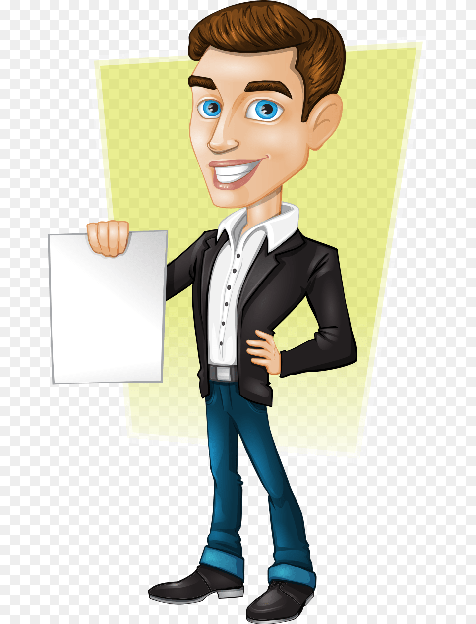 Angry Person Man With Paper Cartoon, Book, Publication, Comics, Boy Free Png