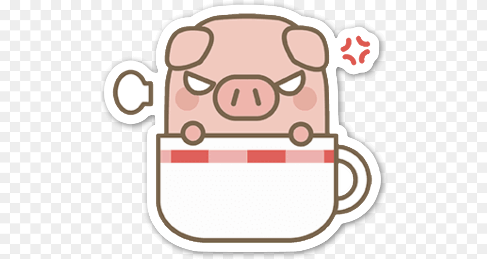 Angry Pig Sticker Cerdito Enojado, Cup Free Png Download