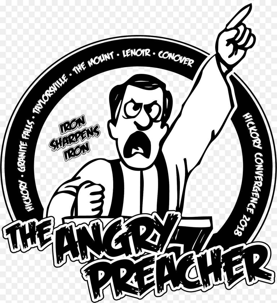 Angry Preacher Shirt Pre Kod Brke, Sticker, Person, Head, Face Free Png