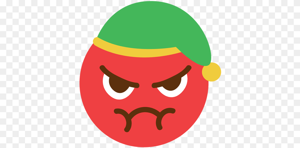 Angry Red Elf Hat Face Emoticon 5 Cabeza Duende, Egg, Food, Astronomy, Moon Free Png