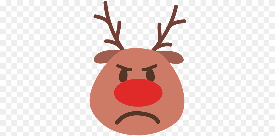 Angry Reindeer Face Emoticon 42 Transparent U0026 Svg Cara De Reno Dibujo, Snout, Animal, Deer, Mammal Png