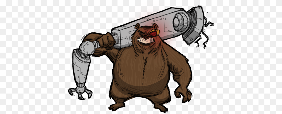 Angry Sci Fi Bear Cartoon, Animal, Ape, Mammal, Wildlife Free Transparent Png