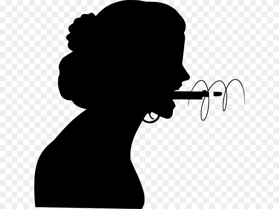 Angry Scream Emotion Mouth Gun Rude Hate Shout Angry Woman Silhouette, Gray Png