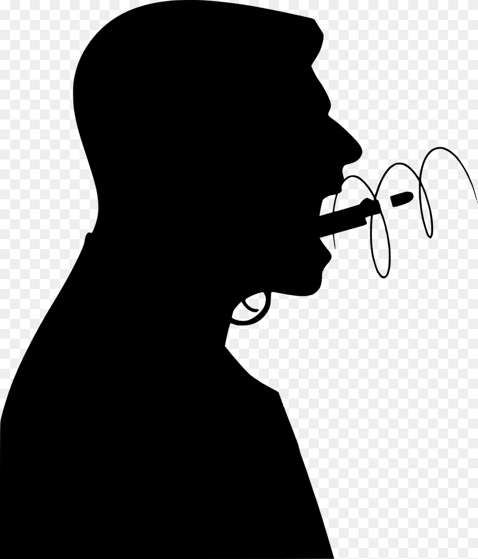 Angry Scream Emotion Mouth Gun Rude Hate Shout Silhouette Angry Man Gray Free Transparent Png