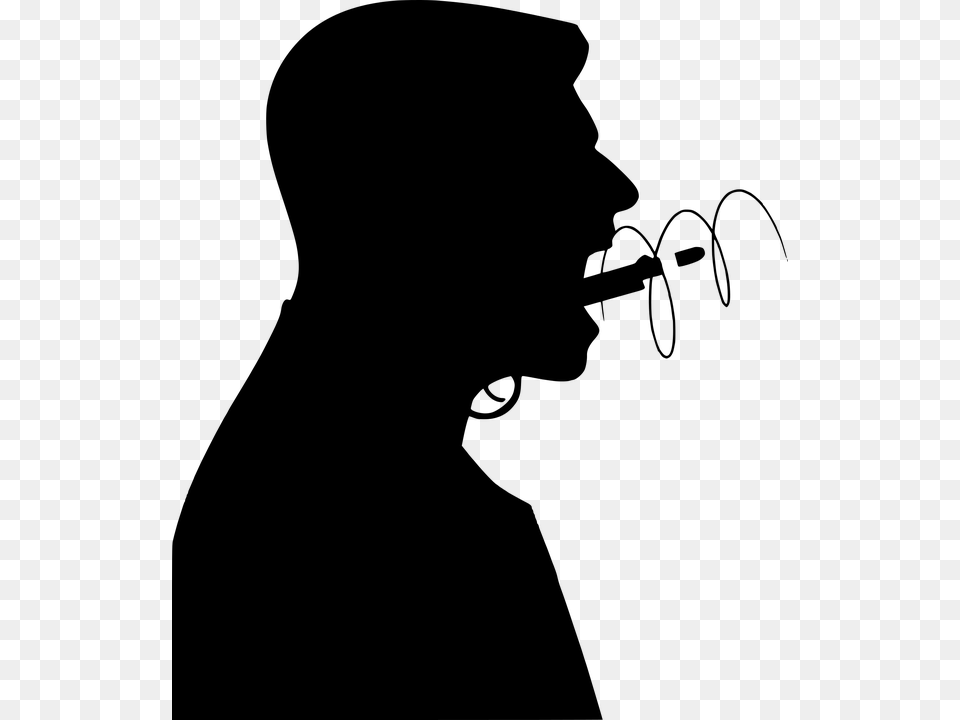 Angry Scream Emotion Mouth Gun Rude Hate Shout Silhouette Angry Man Free, Gray Png Image