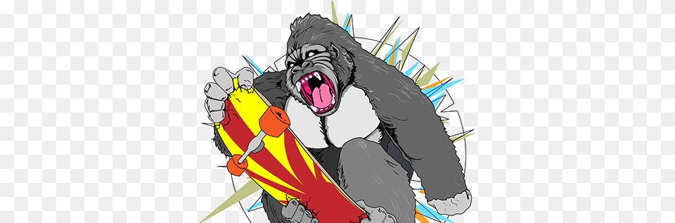 Angry Skater The Art Institutes, Wildlife, Animal, Ape, Mammal Png