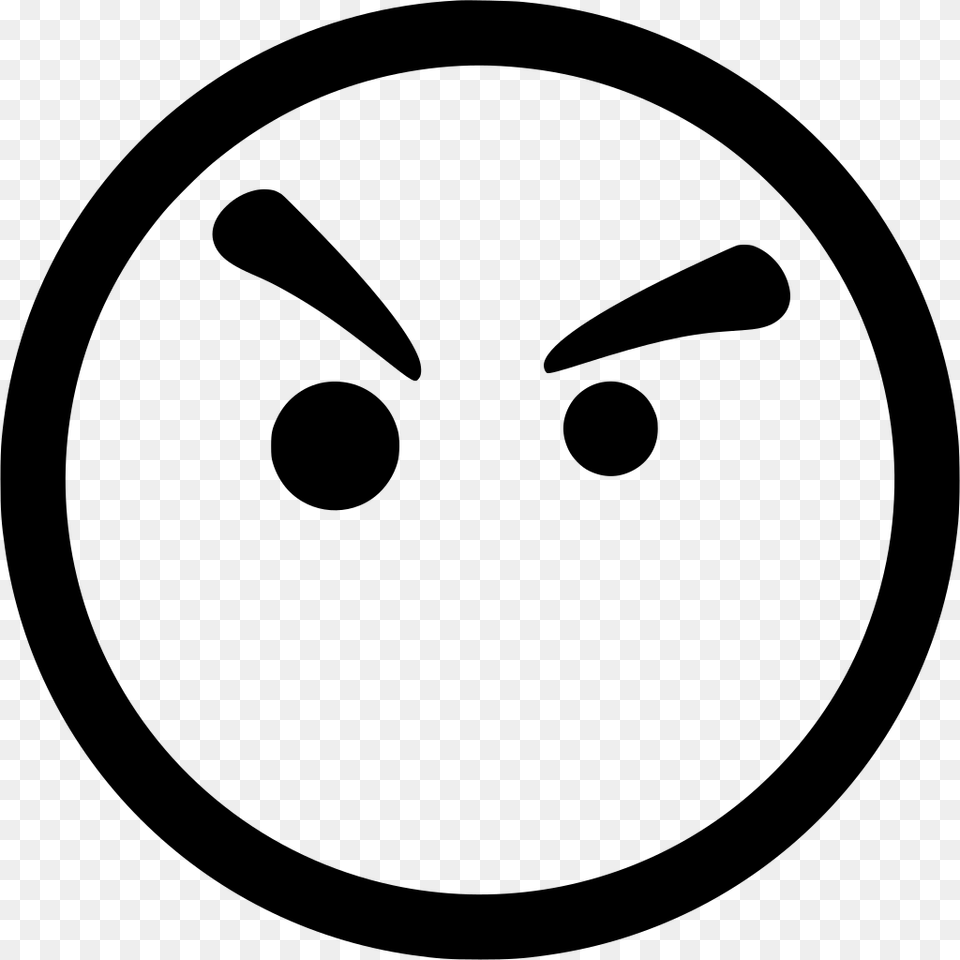 Angry Smiley Face Black And White Clipart, Gray Free Png Download