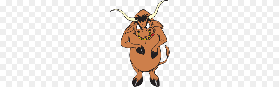 Angry Standing Bull Clip Art, Animal, Mammal, Person, Cattle Free Png