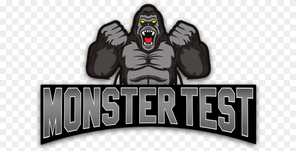 Angry Supplements Monster Test Pm Testosterone Booster Decal Stickers Powerful Angry Gorilla Motorbike Boat, Animal, Ape, Mammal, Wildlife Free Png Download