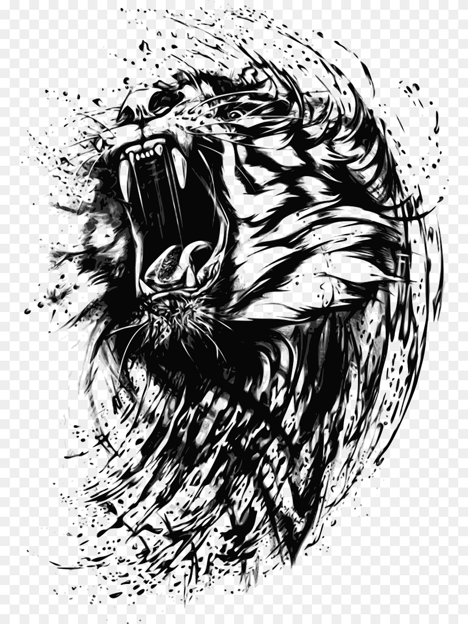 Angry Tiger, Art, Drawing, Adult, Female Free Png