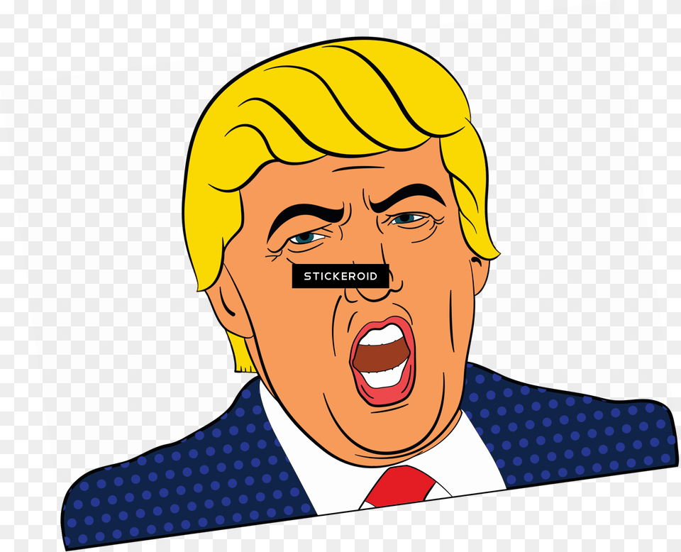 Angry Trump Clipart Carpe Trump Round Ornament Donald Trump Cartoon Head, Adult, Face, Male, Man Png