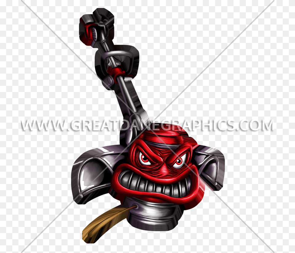 Angry Weed Eater Production Ready Artwork For T Shirt Printing, Robot, Device, Grass, Lawn Png Image