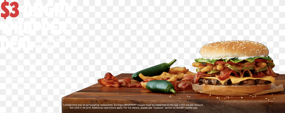 Angry Whopper Deal Fast Food, Advertisement, Burger, Poster Png Image