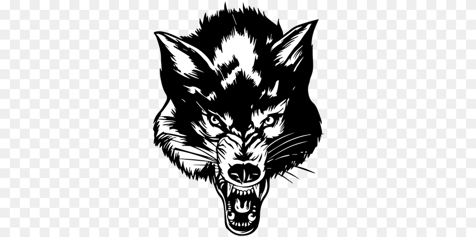Angry Wolf Head Cabeza De Lobo, Stencil, Baby, Person Free Png