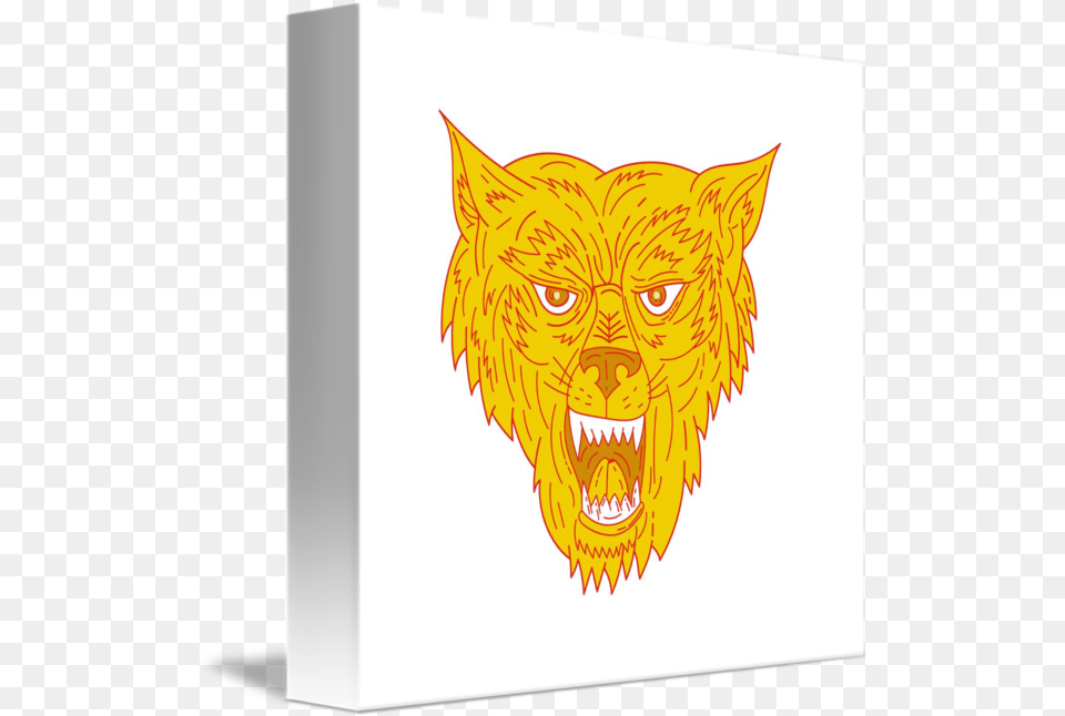 Angry Wolf Head Mono Line By Aloysius Patrimonio Cartoon, Animal, Cat, Mammal, Pet Free Transparent Png