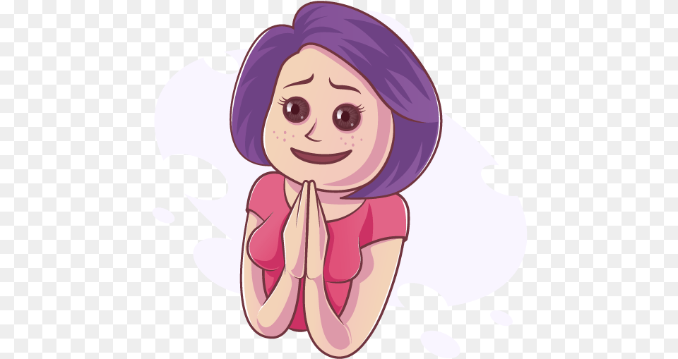 Angry Woman 112 Purple Hair Emoji Vippng Cartoon, Baby, Person, Face, Head Png