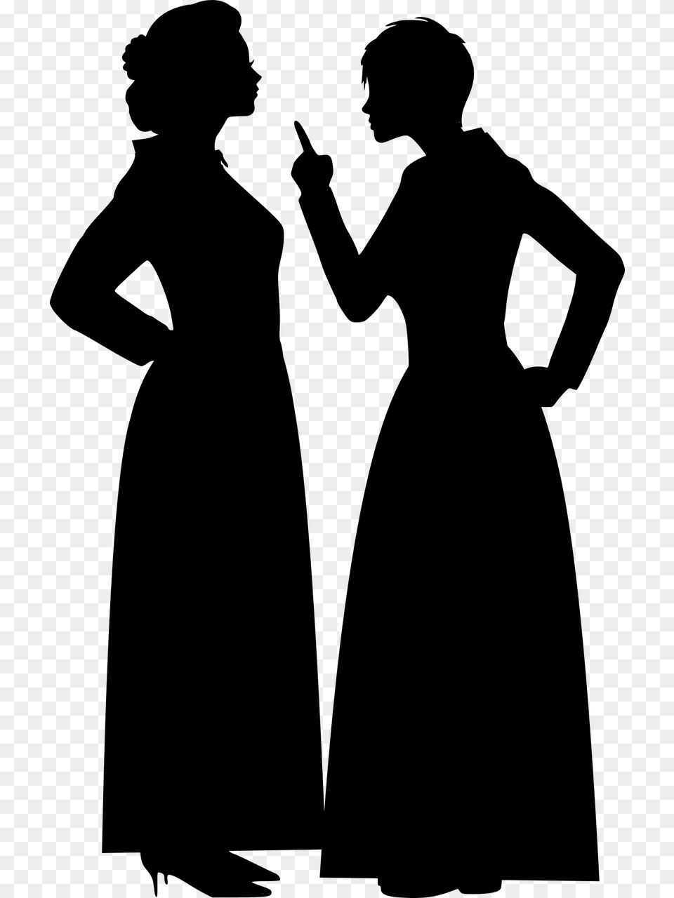 Angry Woman Conflict Yell Silhouette Communication Silhouette Of Angry Women, Gray Free Png Download