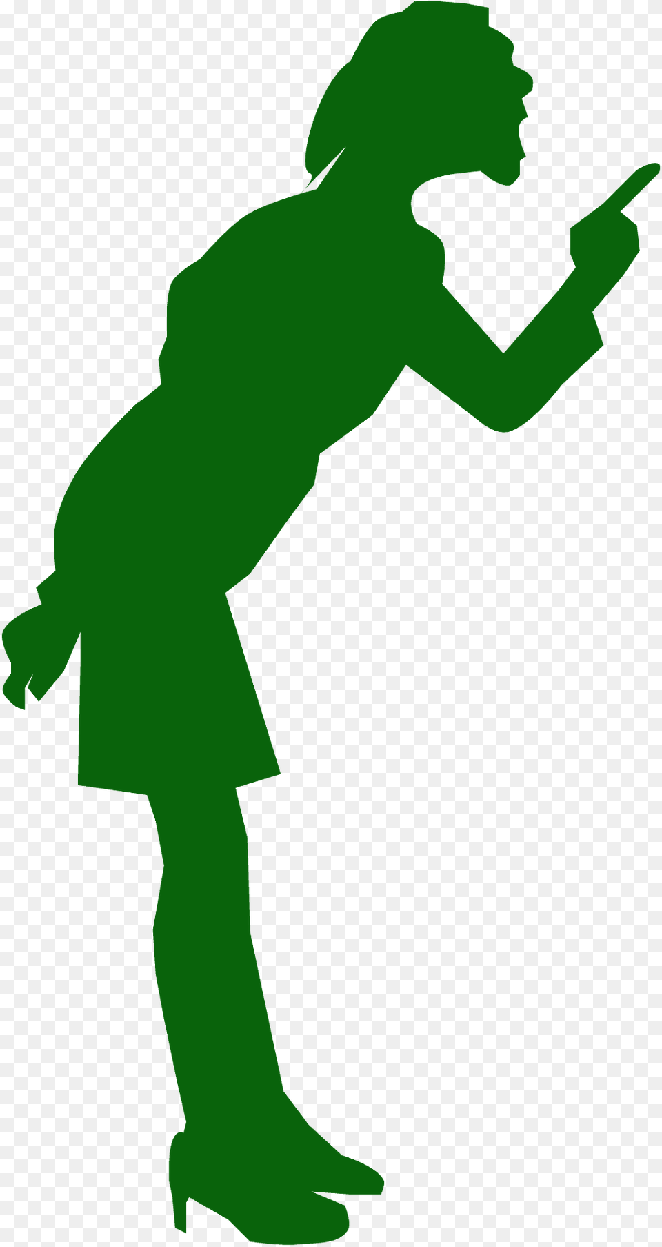 Angry Woman Silhouette, Green, Person Png