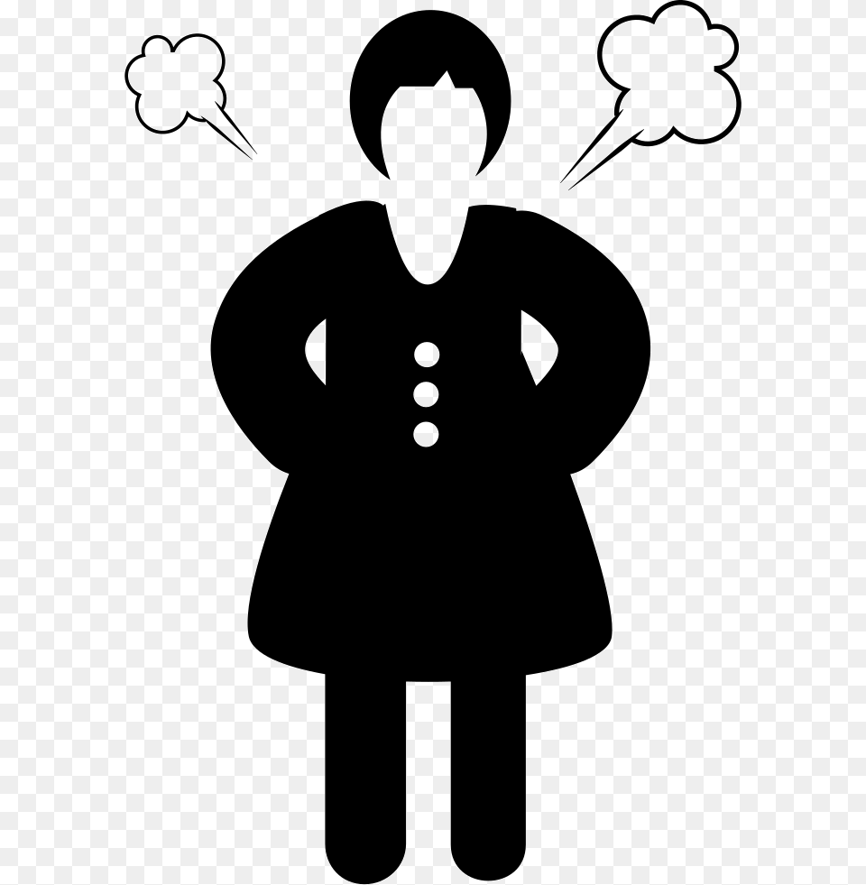 Angry Woman Woman Angry Icon, Stencil, Person, Silhouette Free Png Download