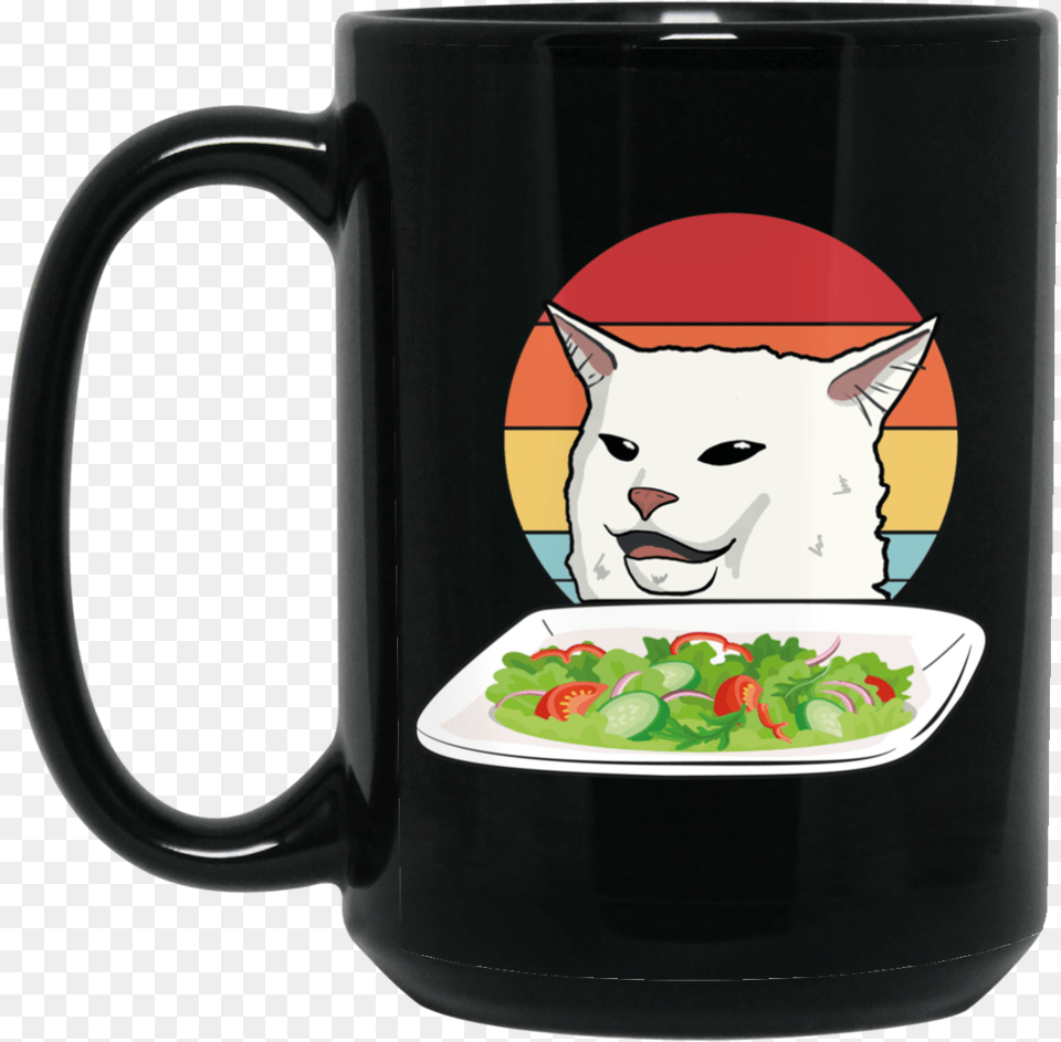 Angry Women Yelling At Confused Cat At Dinner Table, Cup, Animal, Mammal, Pet Free Png