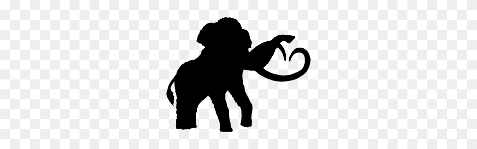Angry Woolly Mammoth Dinosaur Sticker, Silhouette, Stencil, Baby, Person Free Transparent Png