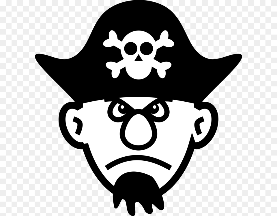 Angry Young Pirate Clip Art At Clker Pirate Face Clip Art, Stencil, Animal, Wildlife, Mammal Free Png