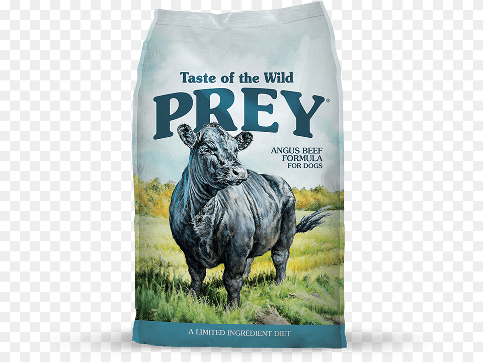 Angus Beef Limited Ingredient Formula For Dogs Package Taste Of The Wild Prey Angus Beef, Animal, Bull, Cattle, Livestock Free Transparent Png
