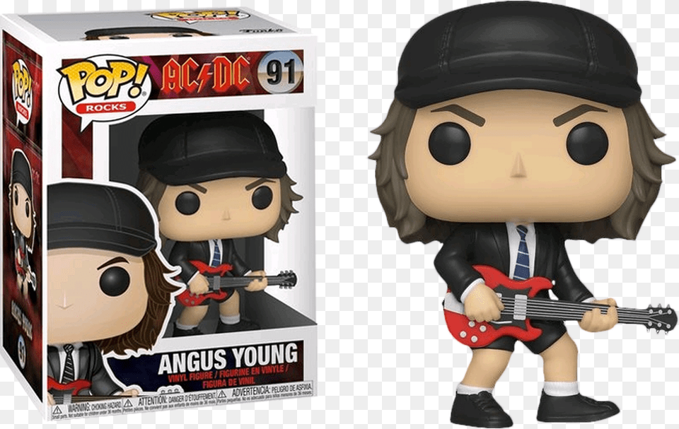 Angus Young Pop Vinyl Figure Funko Pop Angus Young, Guitar, Musical Instrument, Person, Baby Free Png Download