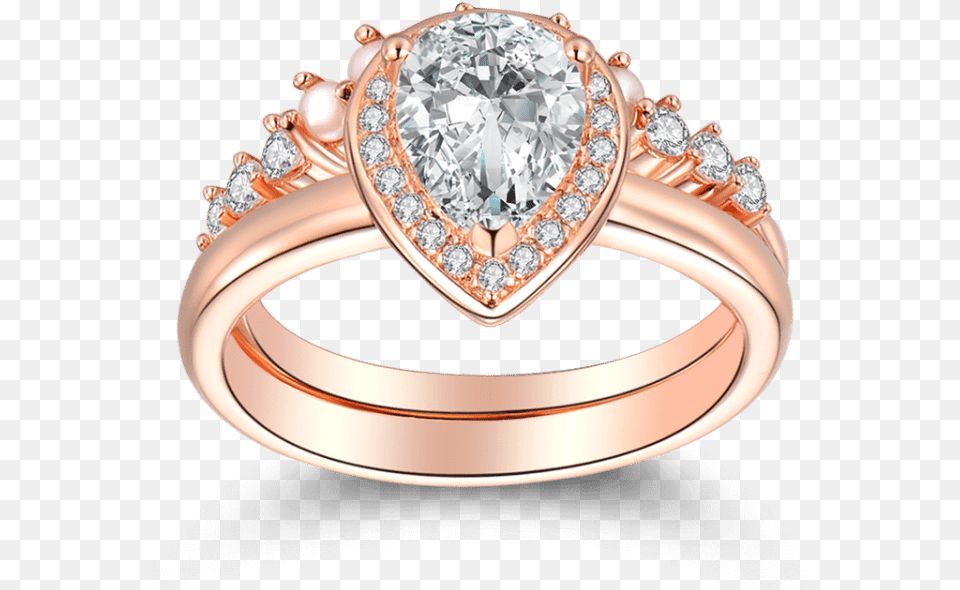 Anillo De Boda De Corona De Amor Conjunto Chapado En Bridal Sets Soufeel Rose Gold Crown Of Love Engagement, Accessories, Diamond, Gemstone, Jewelry Free Png Download