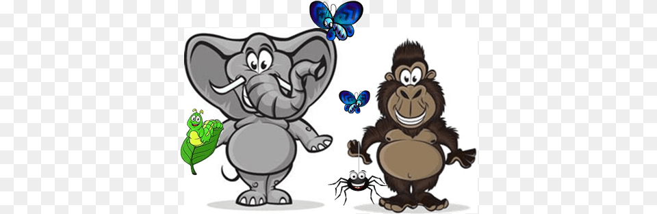 Animal And Insect Pic Rainforest Cartoon Animals Drawings, Book, Comics, Publication, Ape Free Png Download