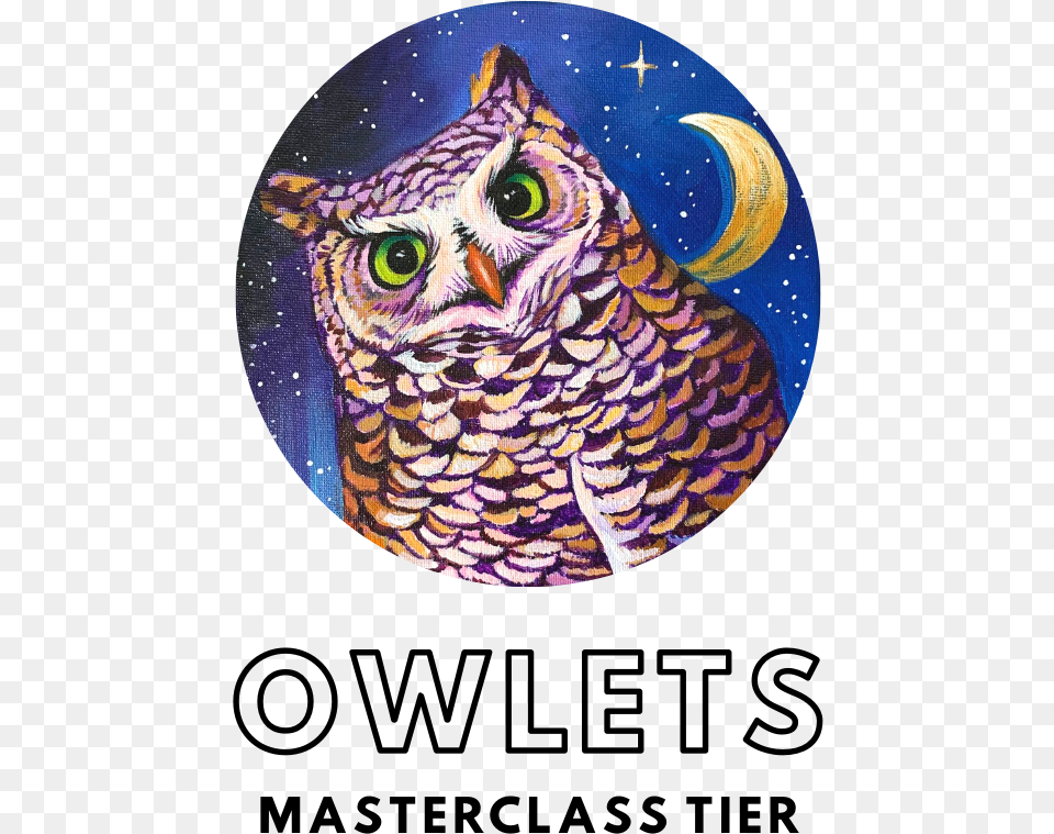 Animal Art Masterclass U2014 Lauren Elizabeth Eastern Screech Owl, Mammal, Tiger, Wildlife, Purple Free Png Download