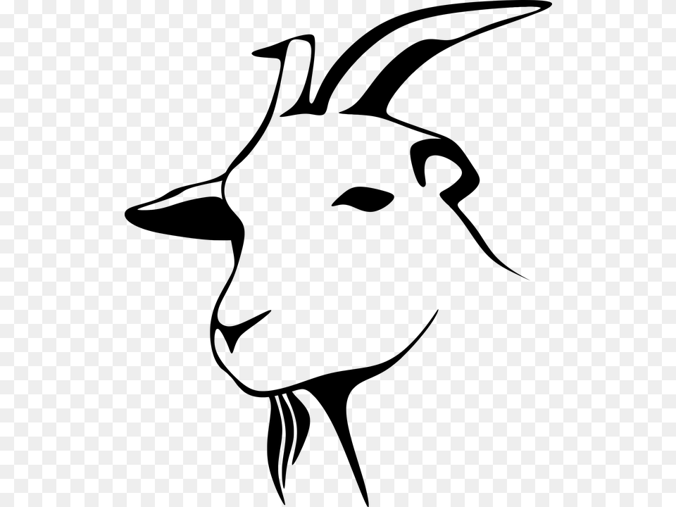 Animal Barnyard Goat Livestock Silhouette Goat Head Clip Art, Gray Png