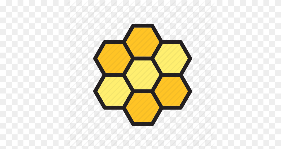 Animal Bee Beehive Hexagon Pattern Icon, Food, Honey, Honeycomb, Ammunition Free Png Download