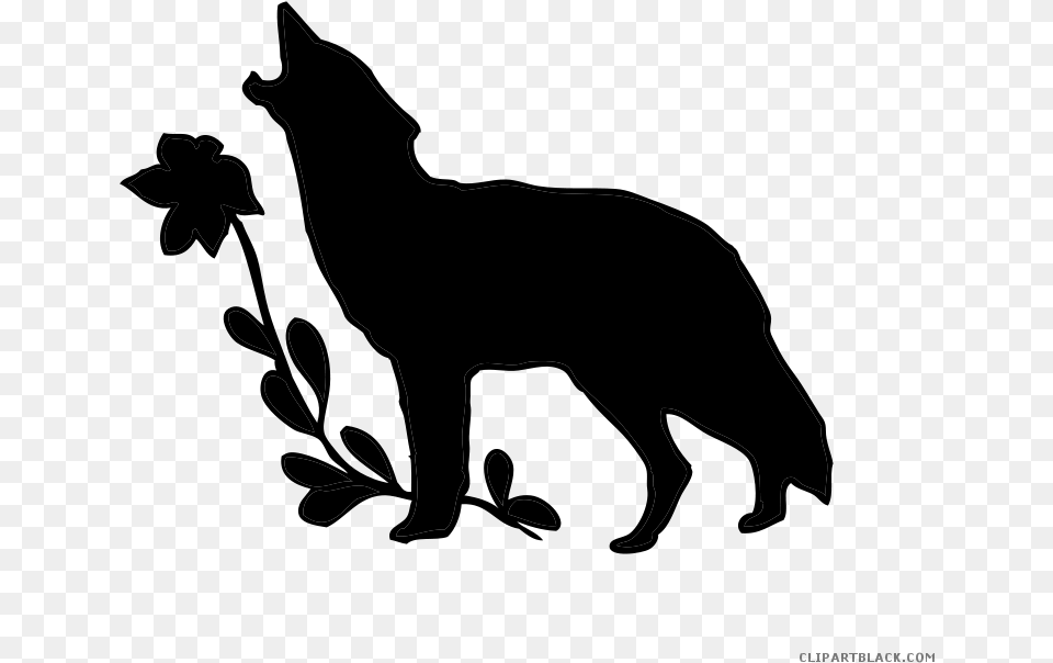 Animal Black White Images Clipartblack Wolf Silhouette, Gray Free Png Download