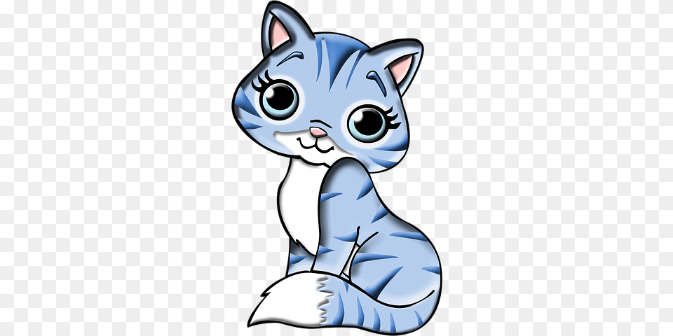 Animal Blue Cartoon Cat Feline, Mammal, Pet, Egyptian Cat, Smoke Pipe Free Png Download
