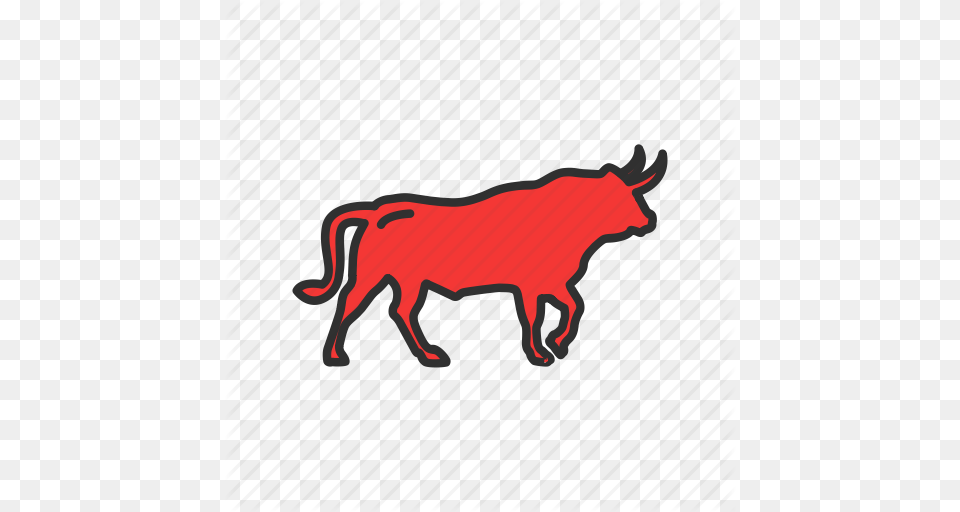 Animal Bull Bull Market Red Bull Icon, Mammal, Cattle, Livestock, Cow Png Image
