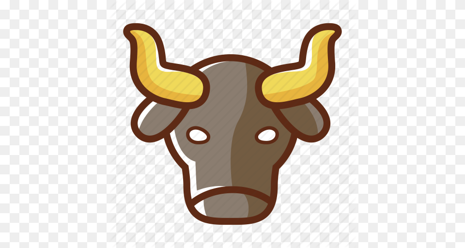 Animal Bull Cow Head Horn Taurus Zodiac Icon, Cattle, Livestock, Mammal, Ox Png