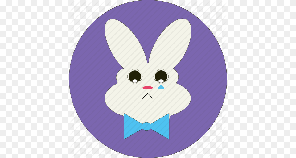 Animal Bunny Cute Easter Sad Bunny Sad Face Sad Rabbit Icon, Purple, Disk Png
