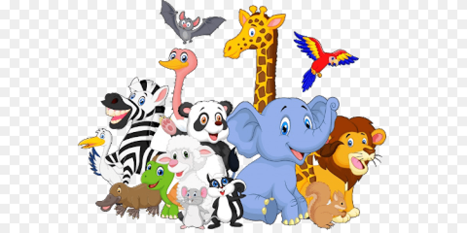 Animal Cartoon Background, Bird, Baby, Person, Giraffe Free Png
