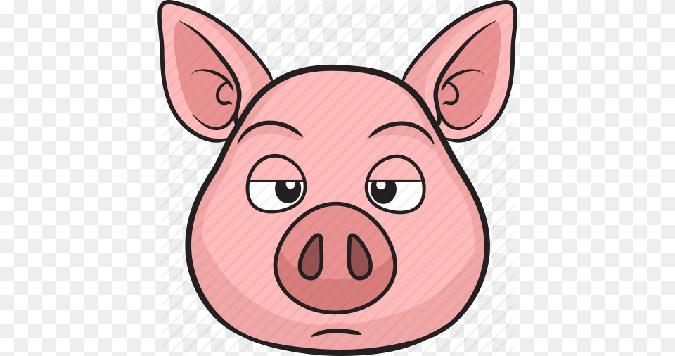 Animal Cartoon Cute Emoji Pig Icon, Mammal Free Png Download