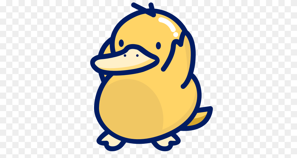 Animal Character Inkcontober Psyduck Screech Yellow Icon, Bird, Duck, Beak Free Png Download