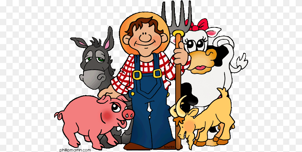 Animal Clipart For Kids Farmer And Animals Clipart, Cutlery, Baby, Person, Fork Free Png Download