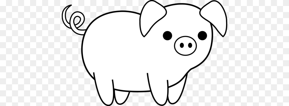 Animal Clipart With Transparent Background Blsck And White, Stencil, Mammal, Pig Free Png Download