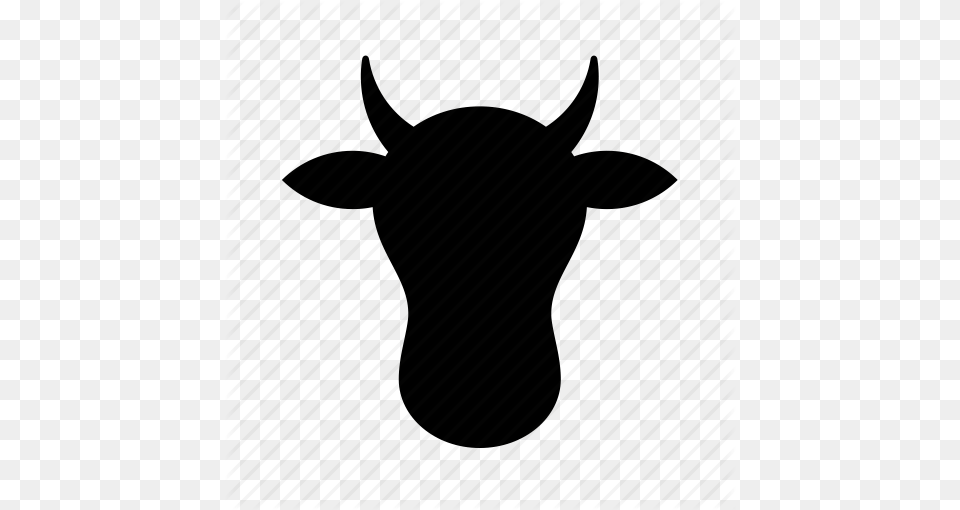 Animal Cow Face Farm Farming Shape Silhouette Icon, Bull, Mammal, Livestock Png Image